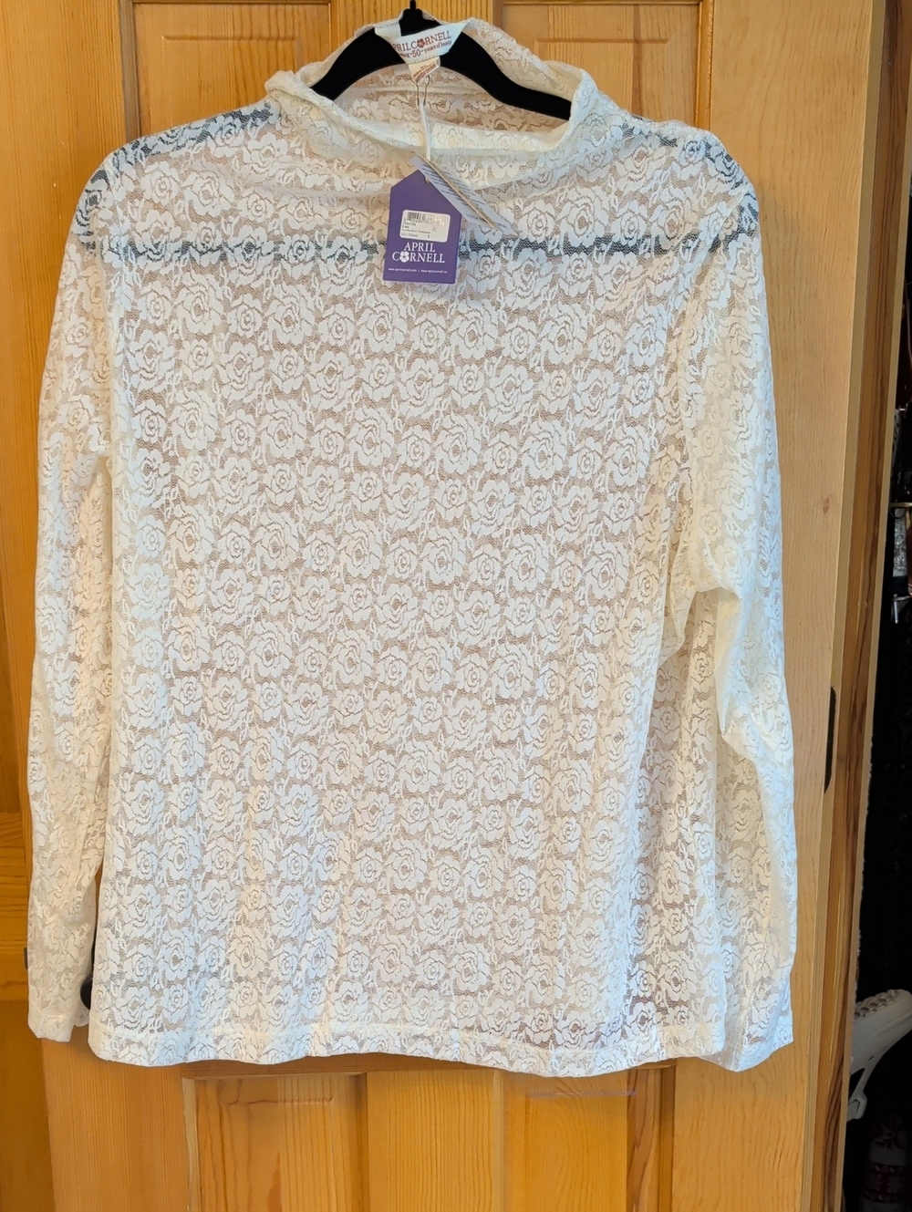 April Cornell Ecru Floral Lace Long-Sleeve Amelie Top